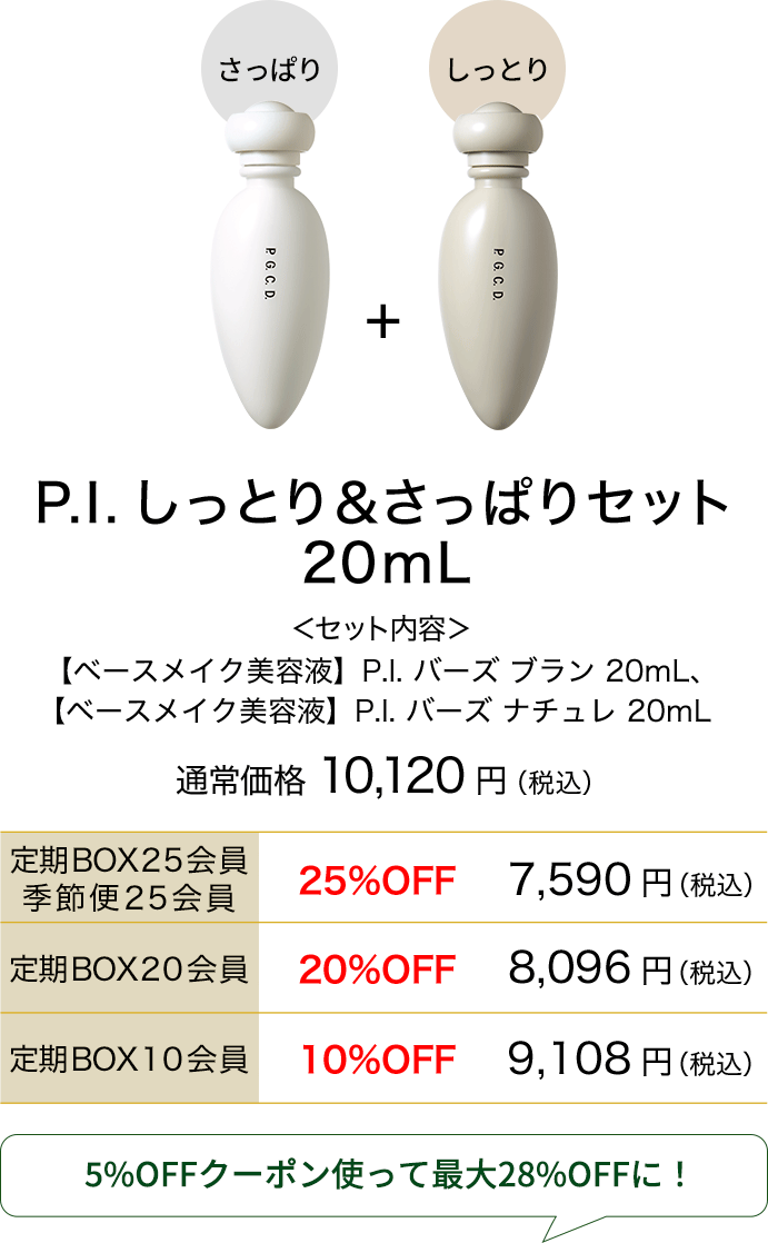 P.I.しっとり＆さっぱりセット 20mL