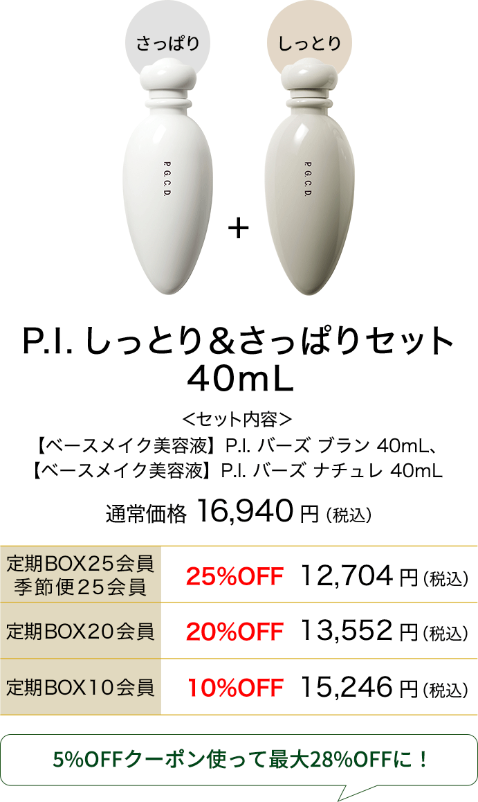 P.I.しっとり＆さっぱりセット 40mL