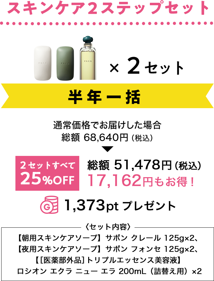 スキンケア2ステップセット半年一括