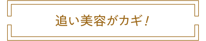 追い美容がカギ！