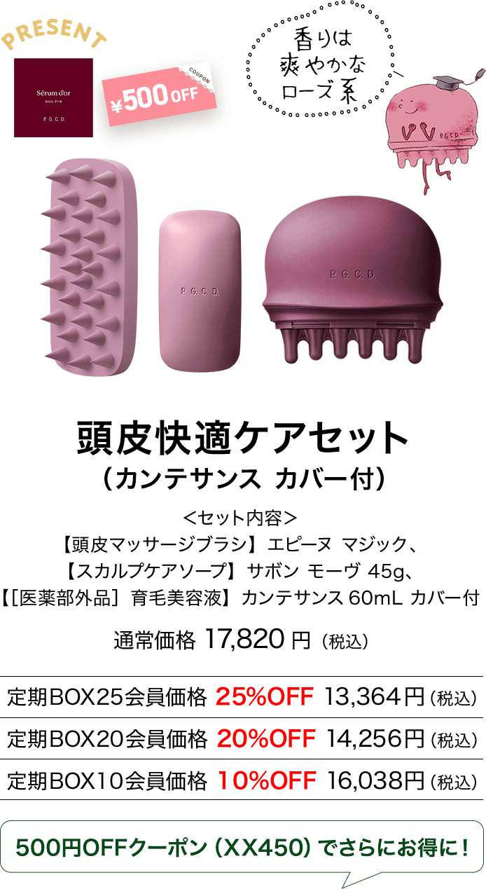 頭皮快適ケアセット（カバー付）