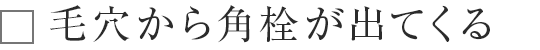 毛穴から角栓が出てくる